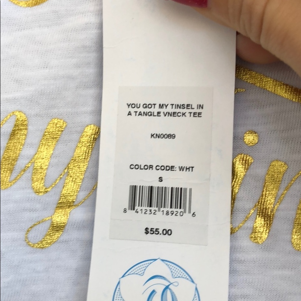 NEW • Draper James • You Got My Tinsel V Neck Tee - Picture 4 of 4